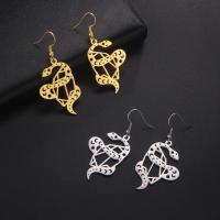 Stainless Steel Drop Earring, Titanium Steel, Snake, Vacuum Ion Plating, fashion jewelry & for woman 