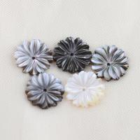 Perlas De Concha Del Labio Negro, Nácar Negra, Flor, Bricolaje, Negro, 12.2x2.1mm, Vendido por UD