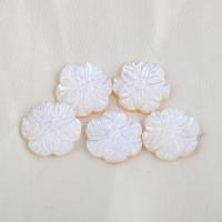 Cabujón de cáscara blanca, Nácar Blanca, Flor, Bricolaje, Blanco, 14.7x3.1mm, Vendido por UD