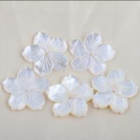Natürliche weiße Muschelperlen, Blume, DIY, weiß, 23.8x23.7x3.5mm, verkauft von PC[