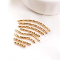Brass Curved Tube Beads, real gold plated, DIY  golden 