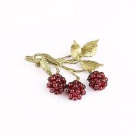 Zinc Alloy Jewelry Brooch, with Garnet, Grape, plated, for woman, purple 