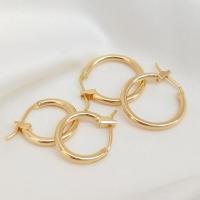 Brass Lever Back Earring, real gold plated & for woman, golden 