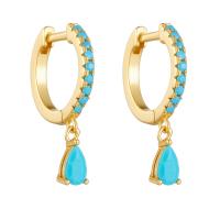 Sterling Silver Drop Earring, 925 Sterling Silver, with turquoise, plated, for woman 