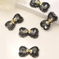 Hair Barrette Finding, Zinc Alloy, with Crystal, bowknot design & multifunctional & DIY & with rhinestone 