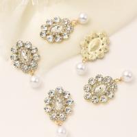 Hair Barrette Finding, Zinc Alloy, with Plastic Pearl, multifunctional & DIY & with rhinestone 