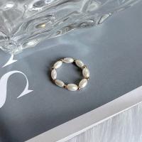 Shell Finger Ring, Seedbead, with Plastic Pearl, fashion jewelry 