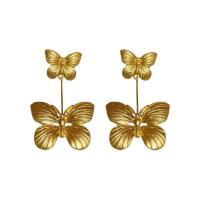 Zinc Alloy Drop Earring, Butterfly, gold color plated, vintage & for woman 