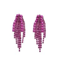 Fashion Fringe Earrings, Zinc Alloy, painted, fashion jewelry & for woman & with rhinestone 