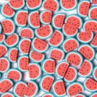Fruit Polymer Clay Beads, Watermelon, DIY, red, 10mm, Approx [