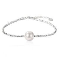 Fashion Sterling Silver Jewelry Sets, 925 Sterling Silver, with Glass Pearl, with 1.97inch,1.57inch extender chain, fashion jewelry & for woman Approx 15.74 Inch, Approx 6.3 Inch 