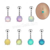 Stainless Steel Belly Ring, 304 Stainless Steel, with Cats Eye, polished, fashion jewelry & for woman 5mm10mm,8mm [