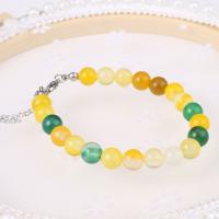 Gemstone Bracelets, Natural Stone, with 5cm extender chain, Round, fashion jewelry & Unisex Approx 18 cm 