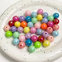 Perles acryliques plaquée, Acrylique, Rond, DIY & normes différentes pour le choix & styles différents pour le choix, plus de couleurs à choisir, Vendu par sac