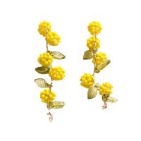 DIY Hair Flowers, Glass Beads, yellow 