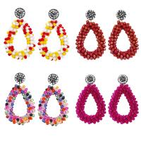 Glass Seed Beads Earring, Brass, with Seedbead, plated, fashion jewelry 