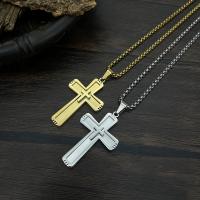 Titanium Steel Jewelry Necklace, Cross, plated, fashion jewelry & for man 