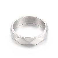 Stainless Steel Finger Ring, 304 Stainless Steel, plated & for man, platinum color 
