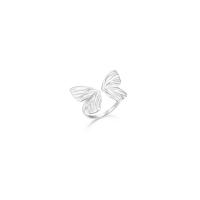 Sterling Silver Finger Ring, 925 Sterling Silver, Butterfly, plated, for woman, platinum color, US Ring 