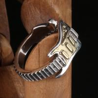 Палец кольцо-латунь, Латунь, гитара, Регулируемый & ювелирные изделия моды, размер:7, продается PC