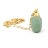 Green Aventurine Perfume Bottle Necklace, with Rose Quartz & Zinc Alloy, with 5cm extender chain, gold color plated, fashion jewelry & for woman Approx 60 cm 