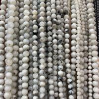 Mondstein Perlen, Blauer Mondstein, rund, DIY & verschiedene Größen vorhanden, weiß, Länge:ca. 38 cm, verkauft von Strang