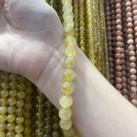 Perles Quartz rutile, Rond, DIY & normes différentes pour le choix, doré Environ 38 cm, Vendu par brin