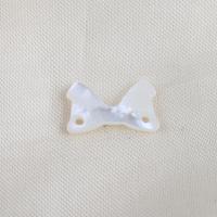 Shell Jewelry Connector, White Shell, Bowknot, DIY, white Approx 1.3mm 
