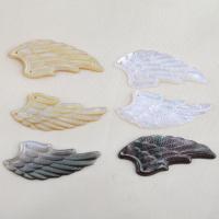 Natural Freshwater Shell Pendants, Wing Shape, 2 pieces & DIY 