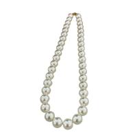 Plastic Pearl Necklace, with Brass, with 7CM extender chain, plated & for woman Approx 37.5 cm 