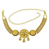 Body Chain Jewelry, Zinc Alloy, with Plastic, gold color plated, for woman & with rhinestone Approx 44 Inch 