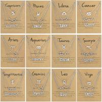 Stainless Steel Jewelry Necklace, 304 Stainless Steel, with Zinc Alloy, with 2inch extender chain, 12 Signs of the Zodiac, silver color plated, three pieces & Unisex & with rhinestone Approx 16.9 Inch 