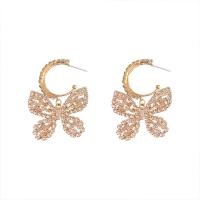 Cubic Zircon (CZ) Drop Earring, Zinc Alloy, Butterfly, gold color plated, micro pave cubic zirconia & for woman 