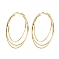 Zinc Alloy Hoop Earring, Donut, plated, fashion jewelry & for woman 50mm 
