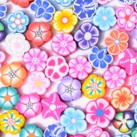 Flower Polymer Clay Beads, DIY, mixed colors, 10mm, Approx 