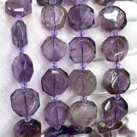 Natürliche Amethyst Perlen, DIY & facettierte, violett, 15x16mm, Länge:ca. 38 cm, verkauft von Strang