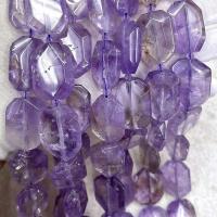 Natürliche Amethyst Perlen, Vieleck, DIY & facettierte, violett, 23x30mm, Länge:ca. 38 cm, verkauft von Strang