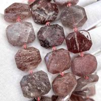 Perles nature de couleur Mix, Strawberry Quartz, polygone, DIY & facettes, couleurs mélangées Environ 38 cm, Vendu par brin