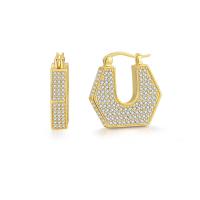 Cubic Zirconia Micro Pave Sterling Silver Earring, Brass, fashion jewelry & micro pave cubic zirconia & for woman 