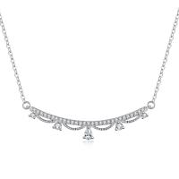 Cubic Zirconia Micro Pave Sterling Silver Necklace, 925 Sterling Silver, with 1.97inch extender chain, fashion jewelry & micro pave cubic zirconia & for woman Approx 15.35 Inch 