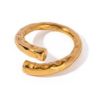 Stainless Steel Finger Ring, 304 Stainless Steel, 18K gold plated, fashion jewelry & for woman, golden 