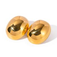 Edelstahl Stud Ohrring, 304 Edelstahl, 18K vergoldet, Modeschmuck & für Frau, goldfarben, 32.7x27mm, verkauft von Paar