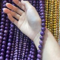 Single Gemstone Beads, Purple Stone, Round, DIY purple Approx 38 cm 