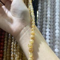 Gefärbte Quarz Perlen, Natürlicher Quarz, rund, DIY, goldfarben, 8mm, Länge:ca. 38 cm, ca. 48PCs/Strang, verkauft von Strang