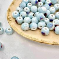 Plating Porzellan Bead, rund, DIY, keine, 10mm, Bohrung:ca. 2.8mm, ca. 50PCs/Tasche, verkauft von Tasche