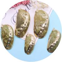 Brass Shell Pendants, with Brass, gold color plated, DIY, Length about 19-28mm,Hight about 39-60mm 