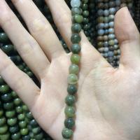 Einzelne Edelstein Perlen, Grüner Calcit, rund, DIY, grün, 8mm, Länge:ca. 38 cm, ca. 49PCs/Strang, verkauft von Strang