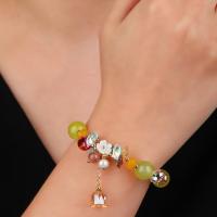 Bracelets de agate, avec Cristal naturel, pour femme, couleurs mélangées Environ 18 cm, Vendu par PC