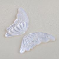 Weiße Muschel Anhänger, Schmetterling, DIY, weiß, 32.1x16x2.3mm, 2PCs/Paar, verkauft von Paar