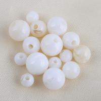 Natural White Shell Beads, Round, DIY white 